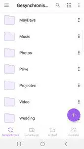 Gesynchroniseerde bestanden op mobiel